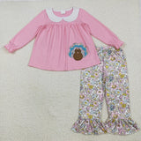 Matching Baby girls boys Thanksgiving outfits clothing embroidery