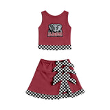 custom style MOQ 3 per style Matching Baby girls Alabama team short sleeve outfits