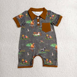 Matching Baby boys duck brown button pocket clothing