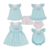 summer embroidery green striped octopus series clothing