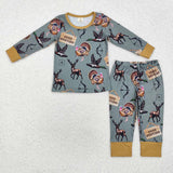 Family Matching Adult Baby girls boys Halloween orange stripe pajamas