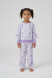 GLP3365 Girls purple  flower long sleeve pant outfits