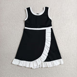 GSD4140 girls soccer bow stripe sleeveless dress yoga