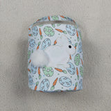 Matching Camo Easter bucket bag with applique bunny and fluffy pom-pom tail