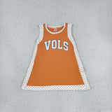 GSD4292 girls VOLS orange dots sleeveless dress yoga