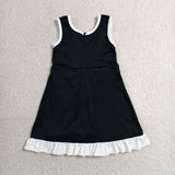 GSD4140 girls soccer bow stripe sleeveless dress yoga