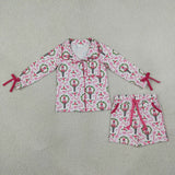 Matching  MOM AND ME Christmas long sleeve button shorts pajamas