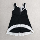 GSD4140 girls soccer bow stripe sleeveless dress yoga