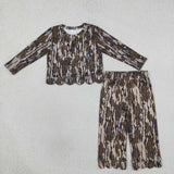 GLP3660 baby girls camo long sleeves pant scalloped outfits