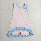 GSD4129 girls pink blue sleeveless floral dress yoga