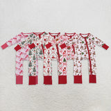 Matching Baby girls Christmas long sleeve zipper  romper