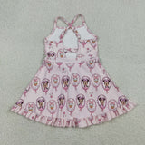 GSD3915 girls pink slip cartoon dress yoga