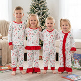 Matching Christmas white red kids clothing