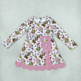 Matching Baby Girls Christmas long sleeve bow dress yoga
