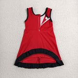 GSD4146 girls red black sleeveless floral dress yoga