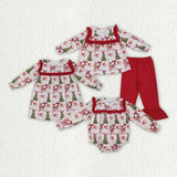 Matching kids Christmas trees deers  long sleeve clothing