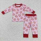 Family Matching Christmas cake tree blue and pink adult and kids pajamas