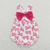 SR0845--bow  pink girls romper