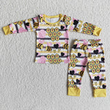 5.5  Matching Girls boys girls Valentine bee stripe pajamas