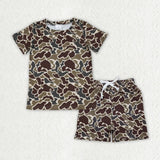 Matching Baby boys camo short sleeve summer outfits