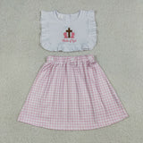 GSD3201 Baby girls Easter cross Child of God pink dress embroidery