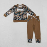 Matching Baby boys  Mama's boy camo romper outfits long sleeves embroidery