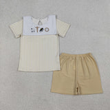 BSSO1777 baby boy cross  Easter summer outfits embroidery