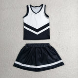 GSD4194 girls  white black sleeveless skirt outfits yoga