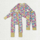 Matching Baby girls Valentine's love romper pajamas long sleeves