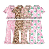 10.23 Pre-order girls pink rose sleeveless ruffle pants zipper outfits