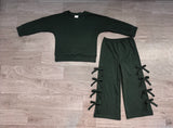 Sample girls long sleeve ruffle pants outfits COTTON
