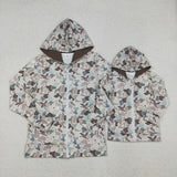 Family Matching Adult  Baby kids duck camo zipper hooded coat top