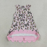 GSD4009 girls duck camo bow sleeveless scalloped dress yoga