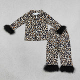 GLP3640 baby girl Halloween leopard print toddler girl winter pajams
