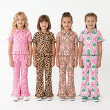10.23 Pre-order girls pink rose sleeveless ruffle pants zipper outfits