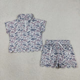 GSSO3564 girls camo zipper scalloped shorts outfits
