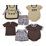 Matching Baby boys girls jesus loves this country shorts outfits embroidery