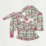 Matching kids Christmas cartoon long sleeve clothing