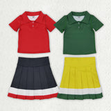 Matching  girls matches short sleeve skirt clothing yoga