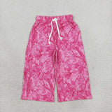 GLP3650 baby girls solid rose branch long sleeves pants mock neck outfits