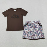 Matching Baby boys girls jesus loves this country shorts outfits embroidery