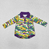 Matching Baby boys top romper Mardi Gras clothing