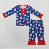 Matching Baby girls boys Christma santa outfits pajamas clothing modal