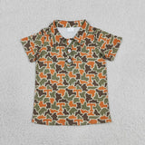 Matching Baby boys TEAM button short sleeve top