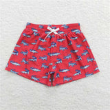 S0175---red crocodile swimming trunks