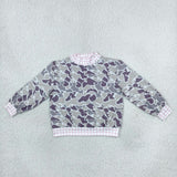 GLP3736 Baby girls plaid pink mock neck camo ruffle bell-pants outfits