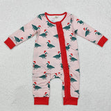 Family Matching Christmas mallard ducks green pink adult and kids pajamas