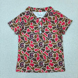 Matching Baby boys TEAM button short sleeve top
