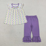 Matching Girls Mardi Gras flying sleeve clothing embroidery