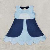 Matching Baby girls sleeveless scalloped dress